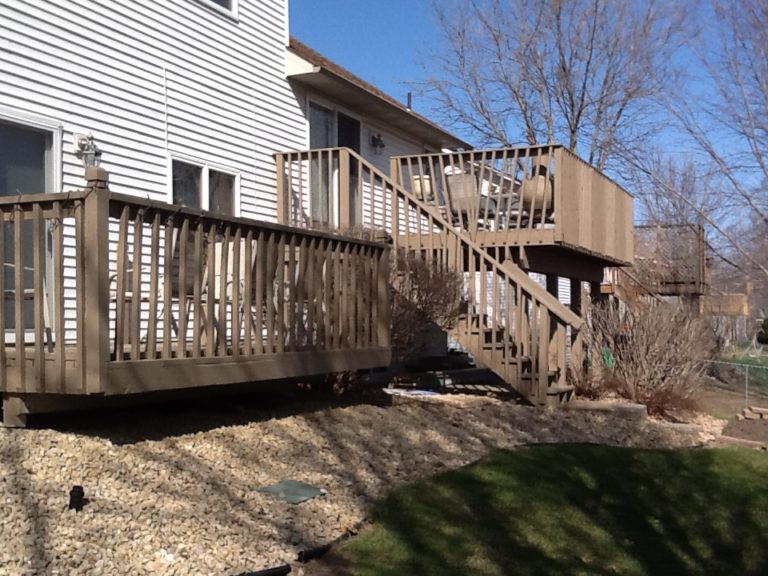 Backyard deck painted brown